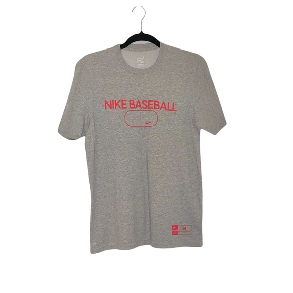 Nike Tops - New Nike: Small Gray Baseball Short Sleeve Round Neck Workout Shirt